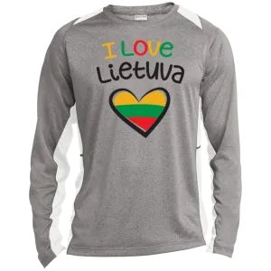 I Love Lietuva - Men's Long Sleeve Colorblock Activewear Performance T