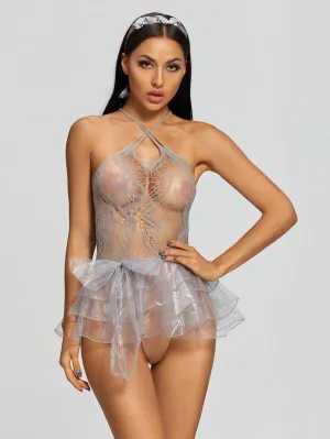 Ice Princess Lace Mesh Lingerie