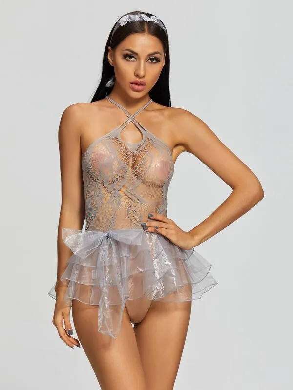 Ice Princess Lace Mesh Lingerie
