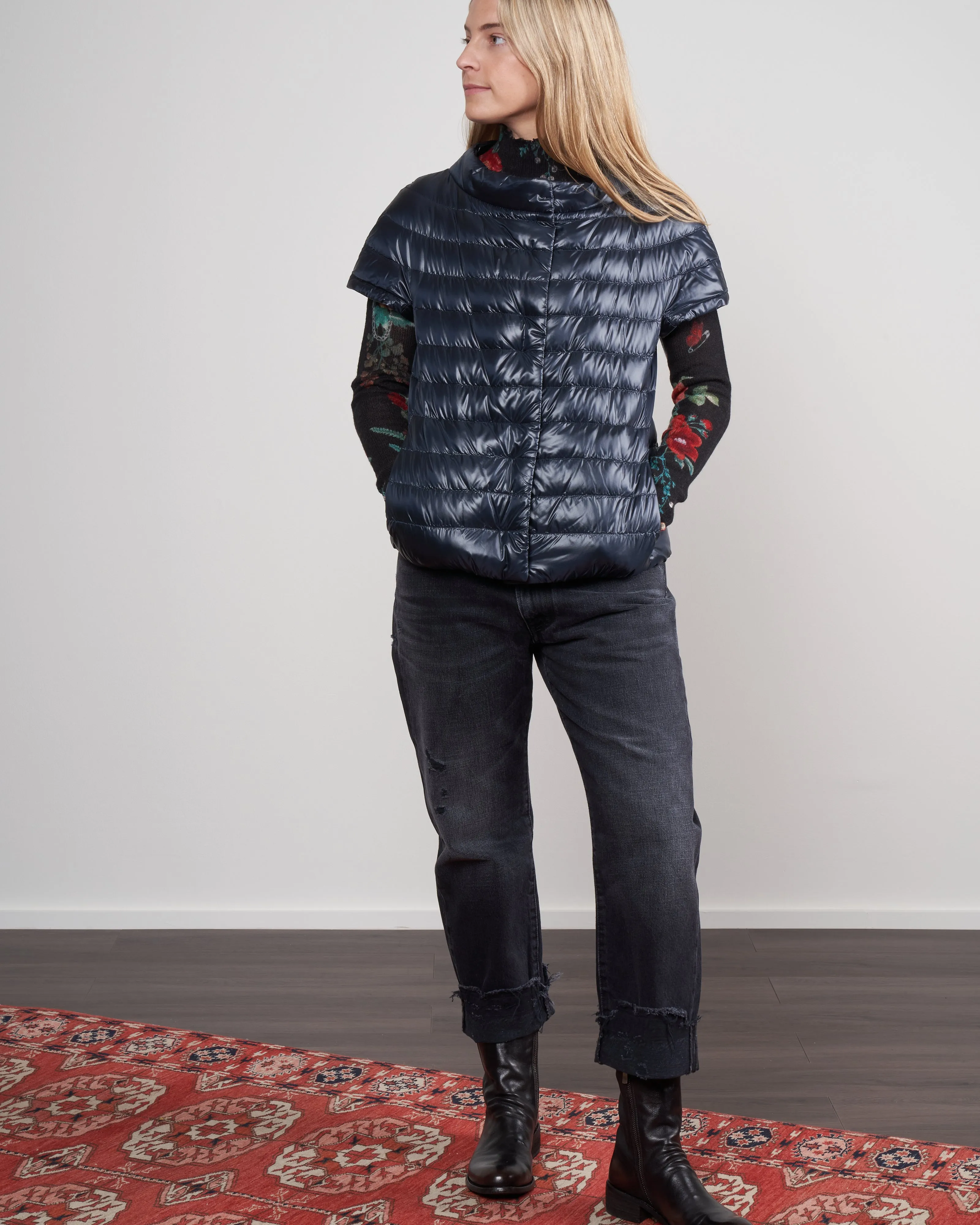 iconico nylon ultralight cap sleeve - navy