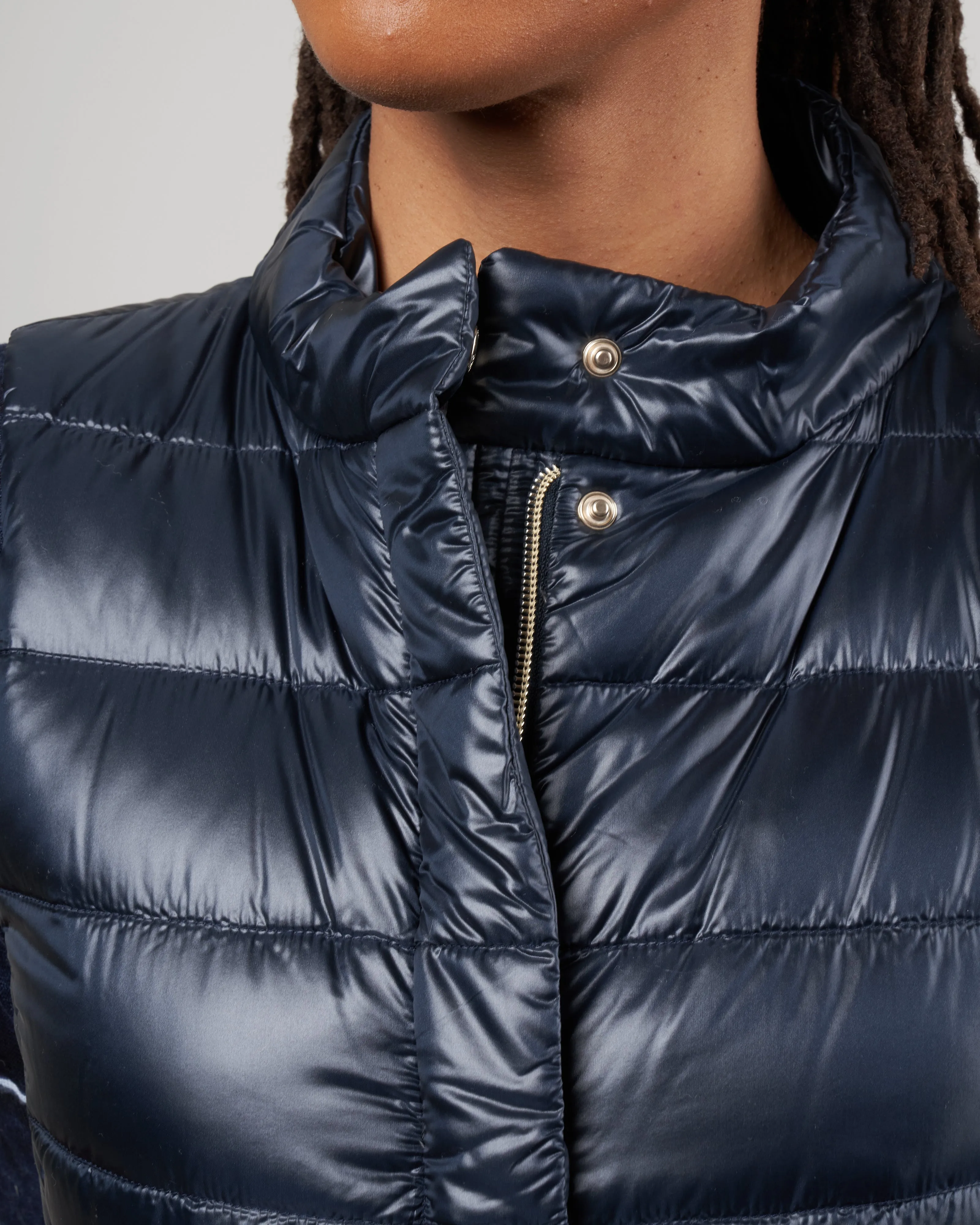 iconico nylon ultralight short vest - navy 9200