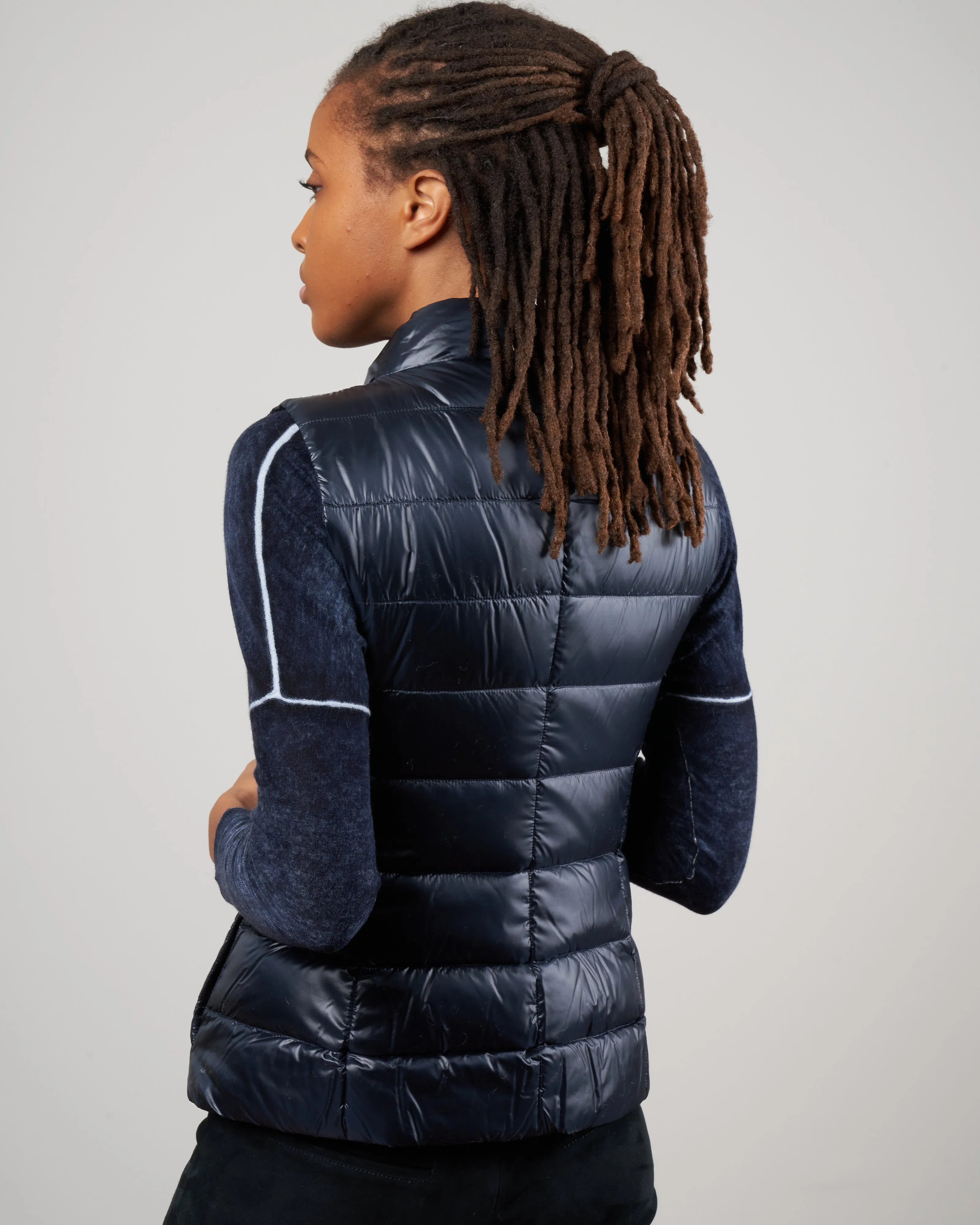 iconico nylon ultralight short vest - navy 9200