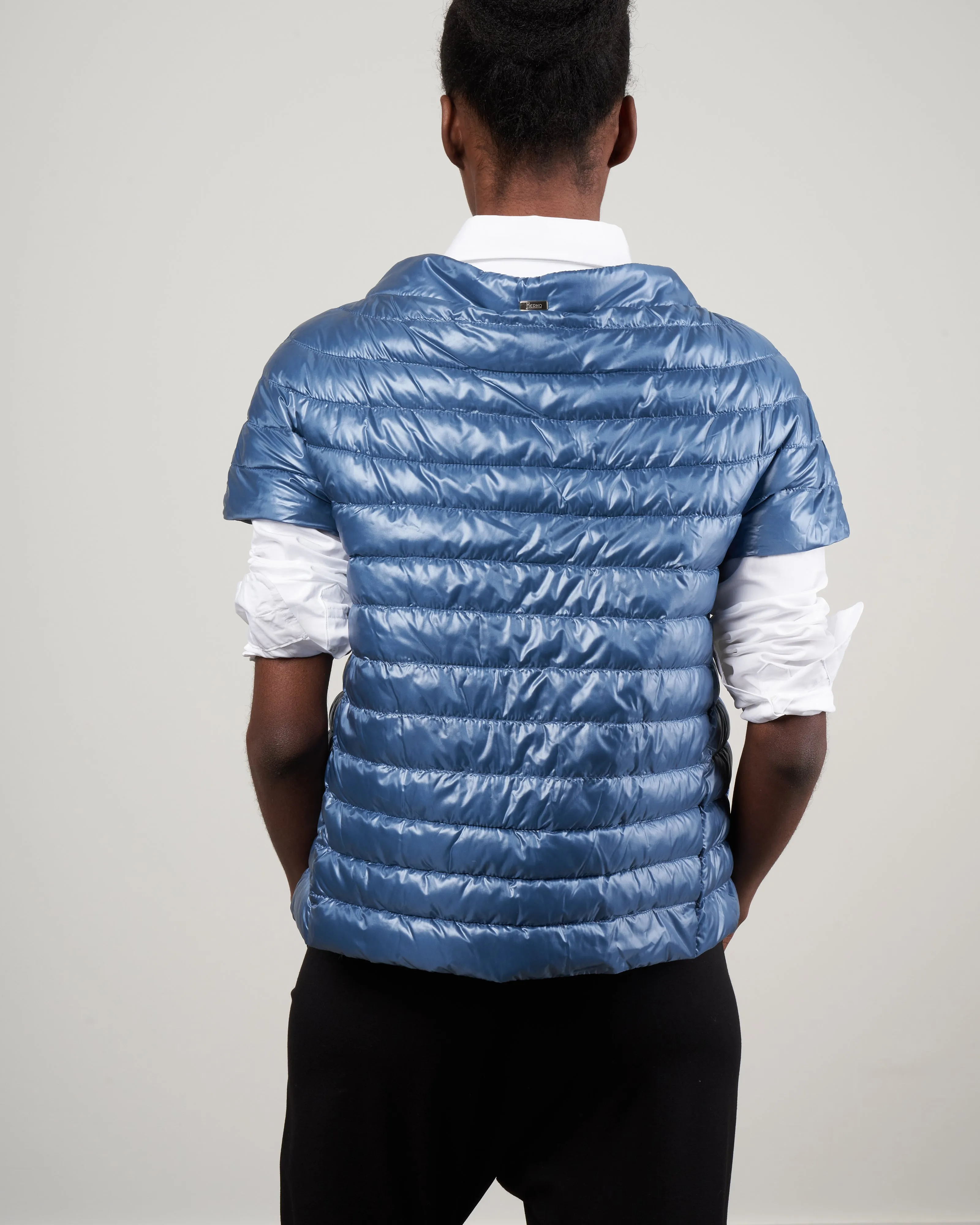 iconico "margherita" classic nylon cap sleeve (straight hem)- azzurro