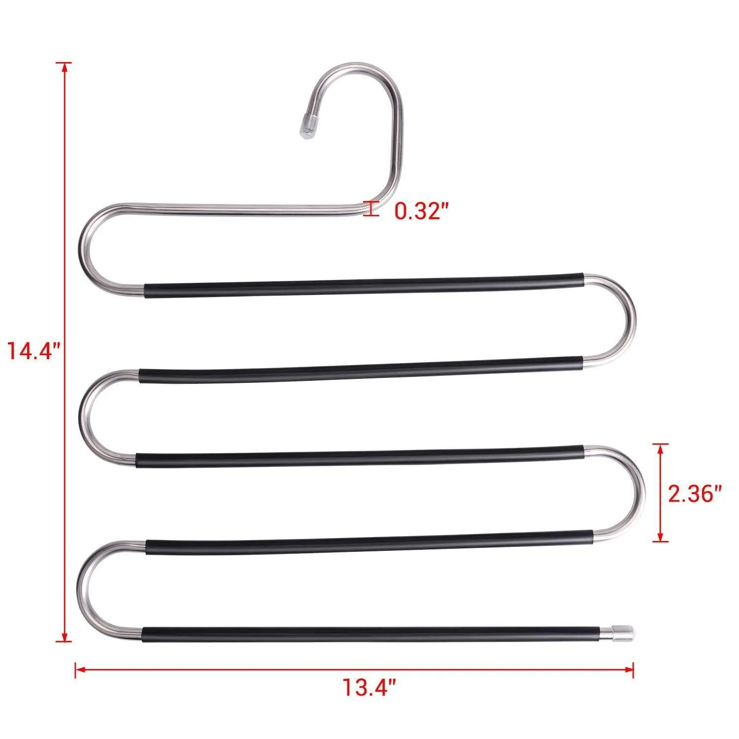 IEOKE Pant Hangers Durable Slack Hangers Multi Layers Stainless Steel Space Saving Clothes Hangers - Closet Storage for Jeans Trousers 4 Pack