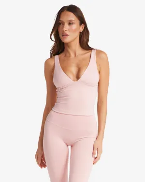 IM Serenity Plunge Longline Tank | Blush
