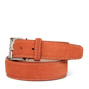 Italian Suede Custom Belt in Autumn w/ Veg Stitch