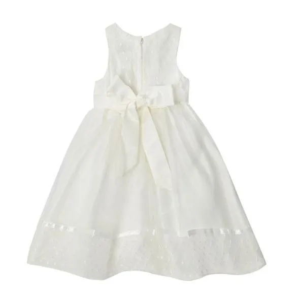 Ivory or White Christening Dress with Pearls and Headband