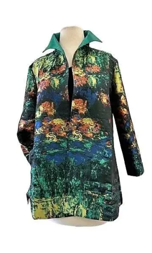 JA 1262 long waist cut-green print : m