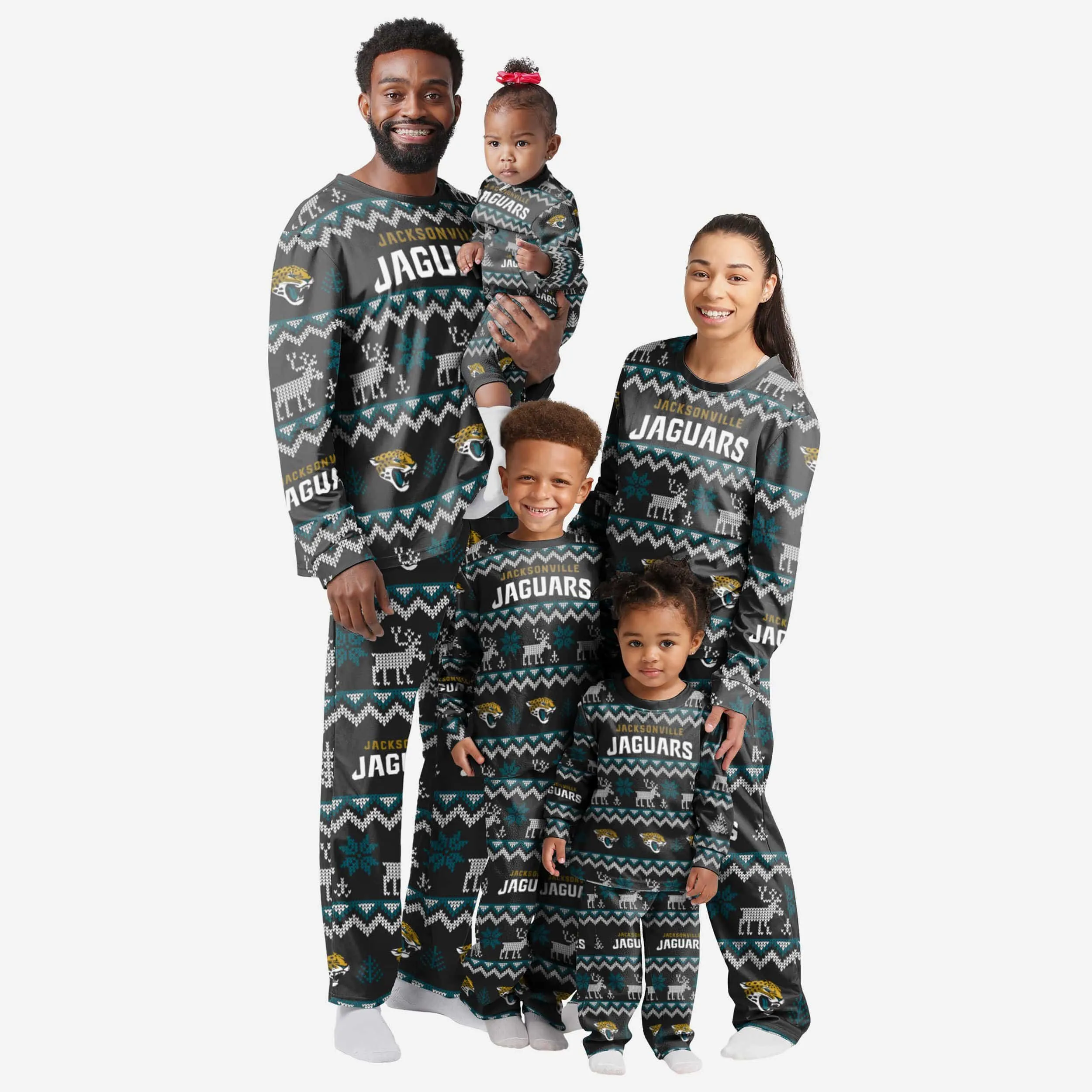Jacksonville Jaguars Infant Ugly Pattern Family Holiday Pajamas