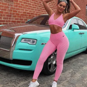 Jacquard Yoga Fitness Pants Set trendy