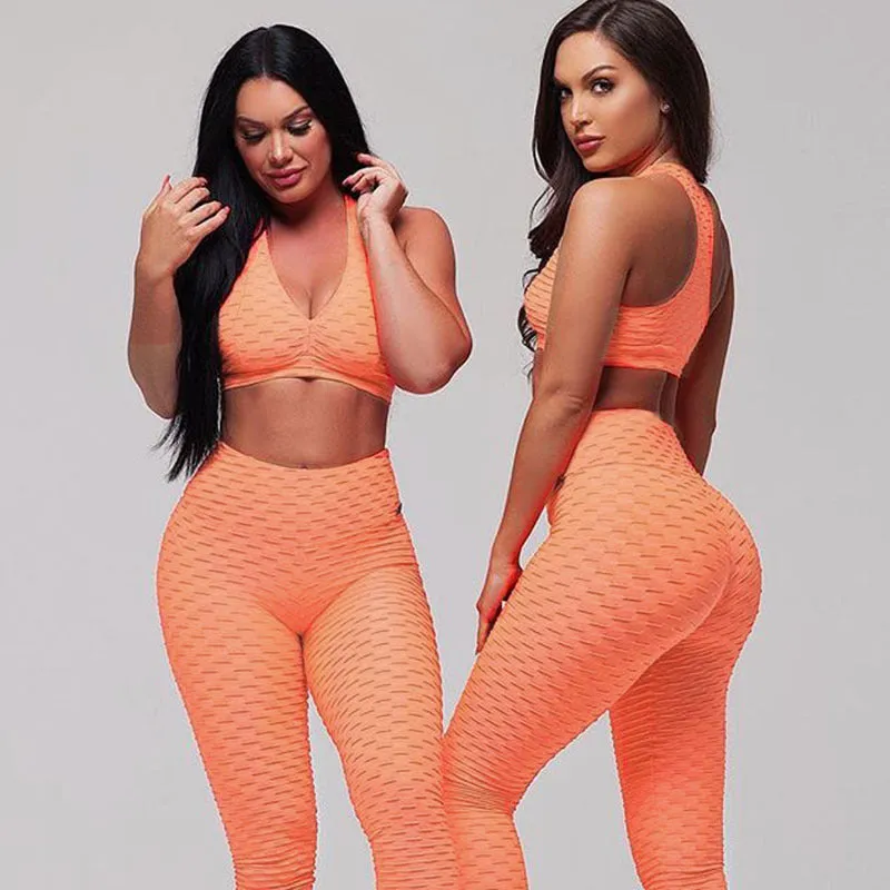 Jacquard Yoga Fitness Pants Set trendy