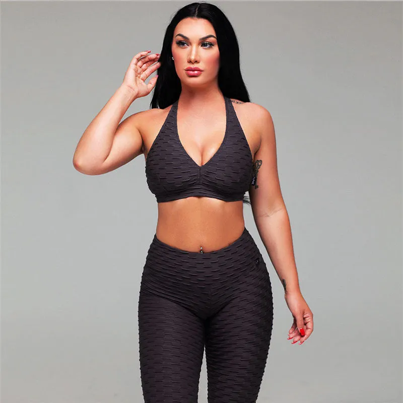 Jacquard Yoga Fitness Pants Set trendy