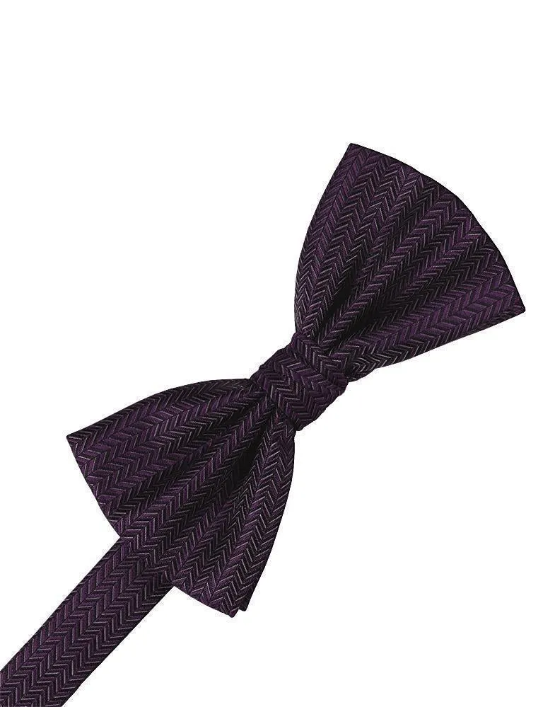 Jade Herringbone Bow Tie