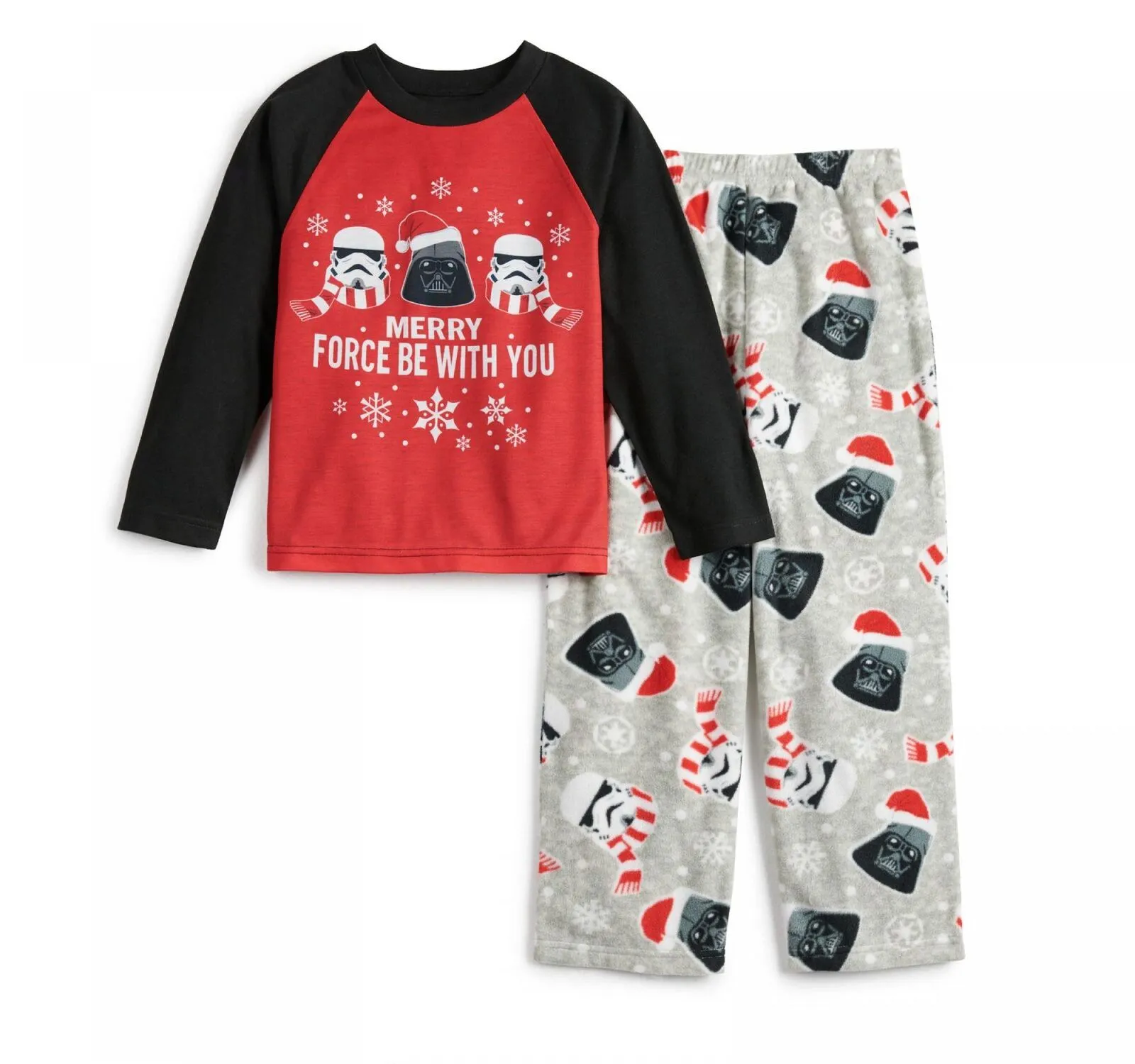 Jammies For Your Families Boys 4-12 Star Wars Pajama Sleep Shirt Black / Red 4
