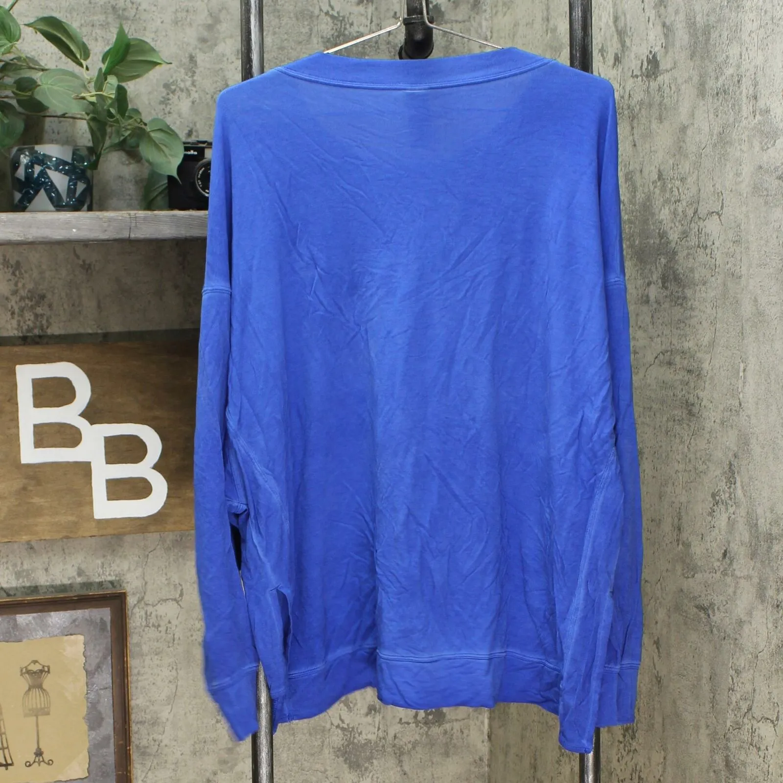 JoyLab Women's Cozy Long Sleeve Sweatshirt Blue Tattoo XXL