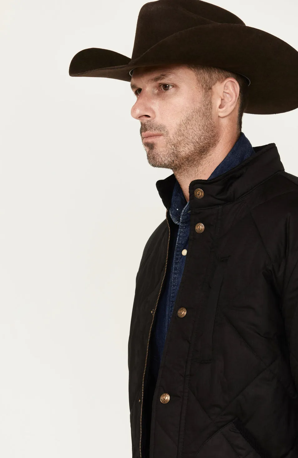 Justin Matte Broken Arrow Black Quilted Black Jacket