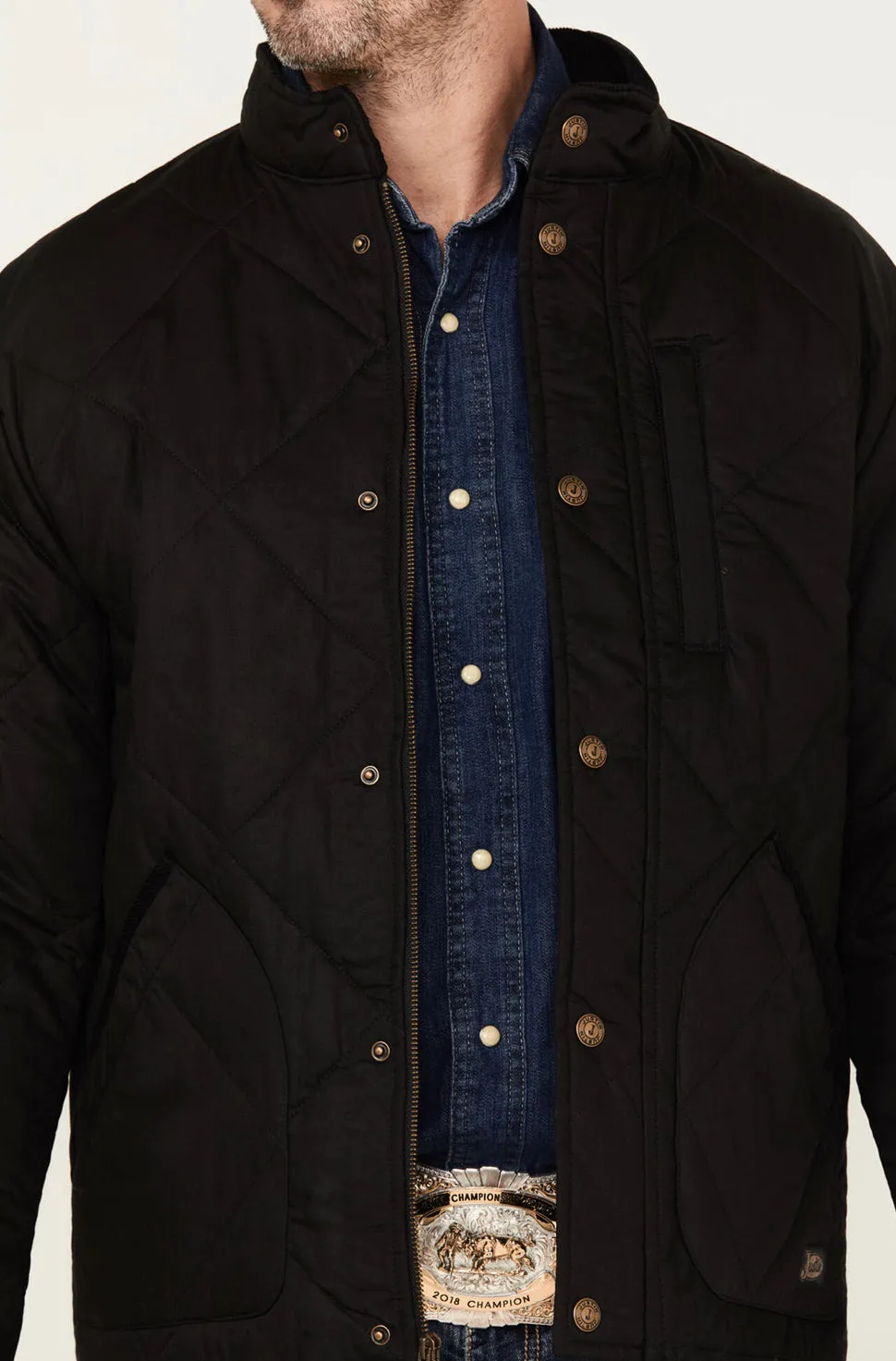 Justin Matte Broken Arrow Black Quilted Black Jacket