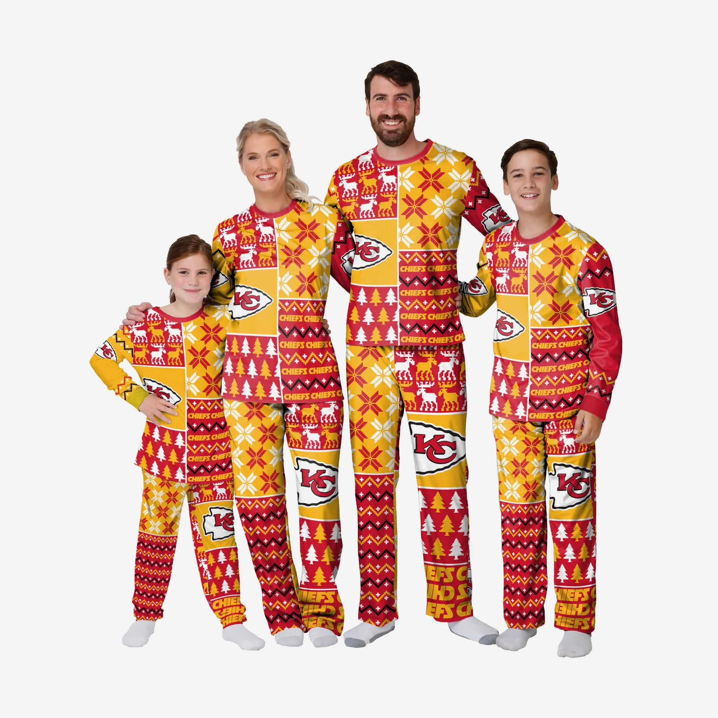 Kansas City Chiefs Infant Busy Block Family Holiday Pajamas