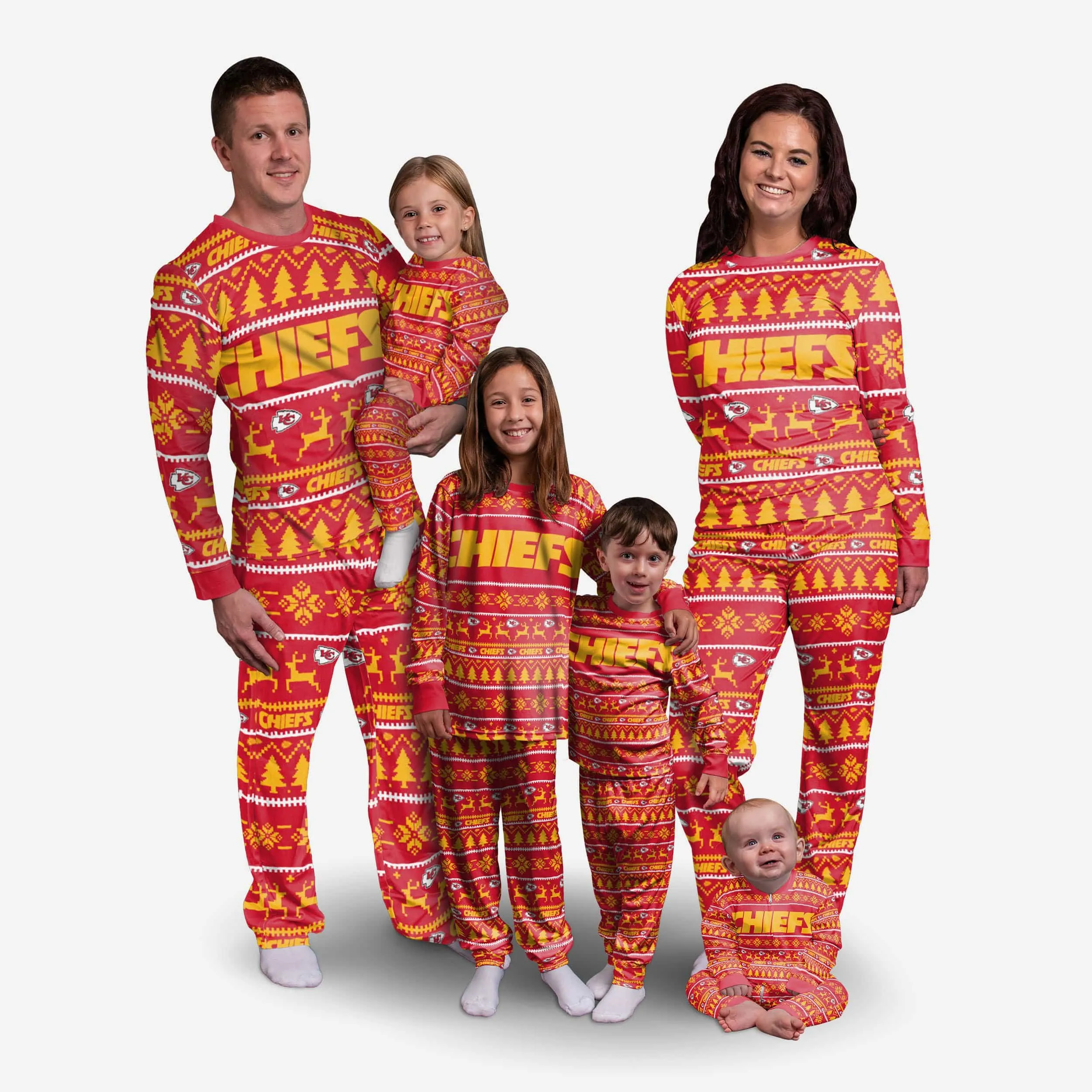 Kansas City Chiefs Youth Family Holiday Pajamas