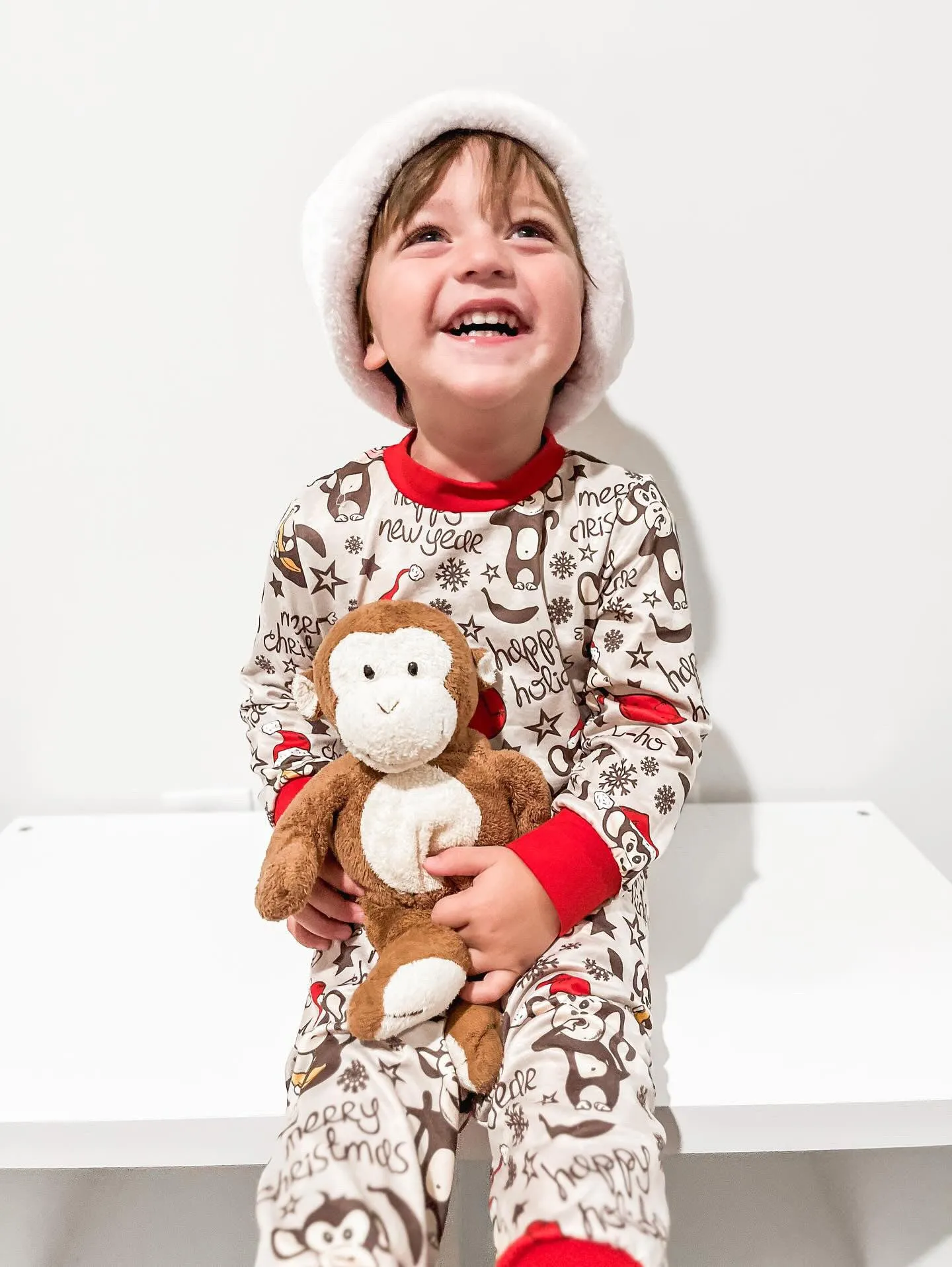 Kids 2 Pc Christmas Pajamas - Monkeys