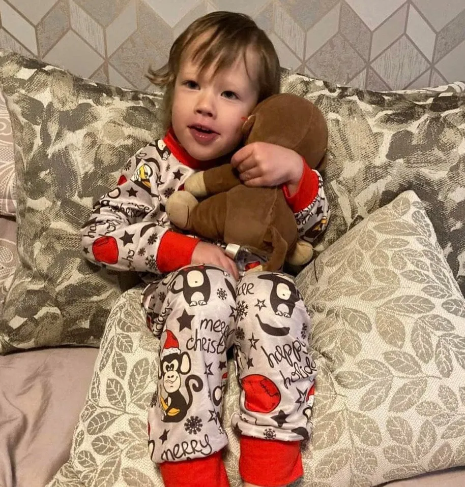 Kids 2 Pc Christmas Pajamas - Monkeys