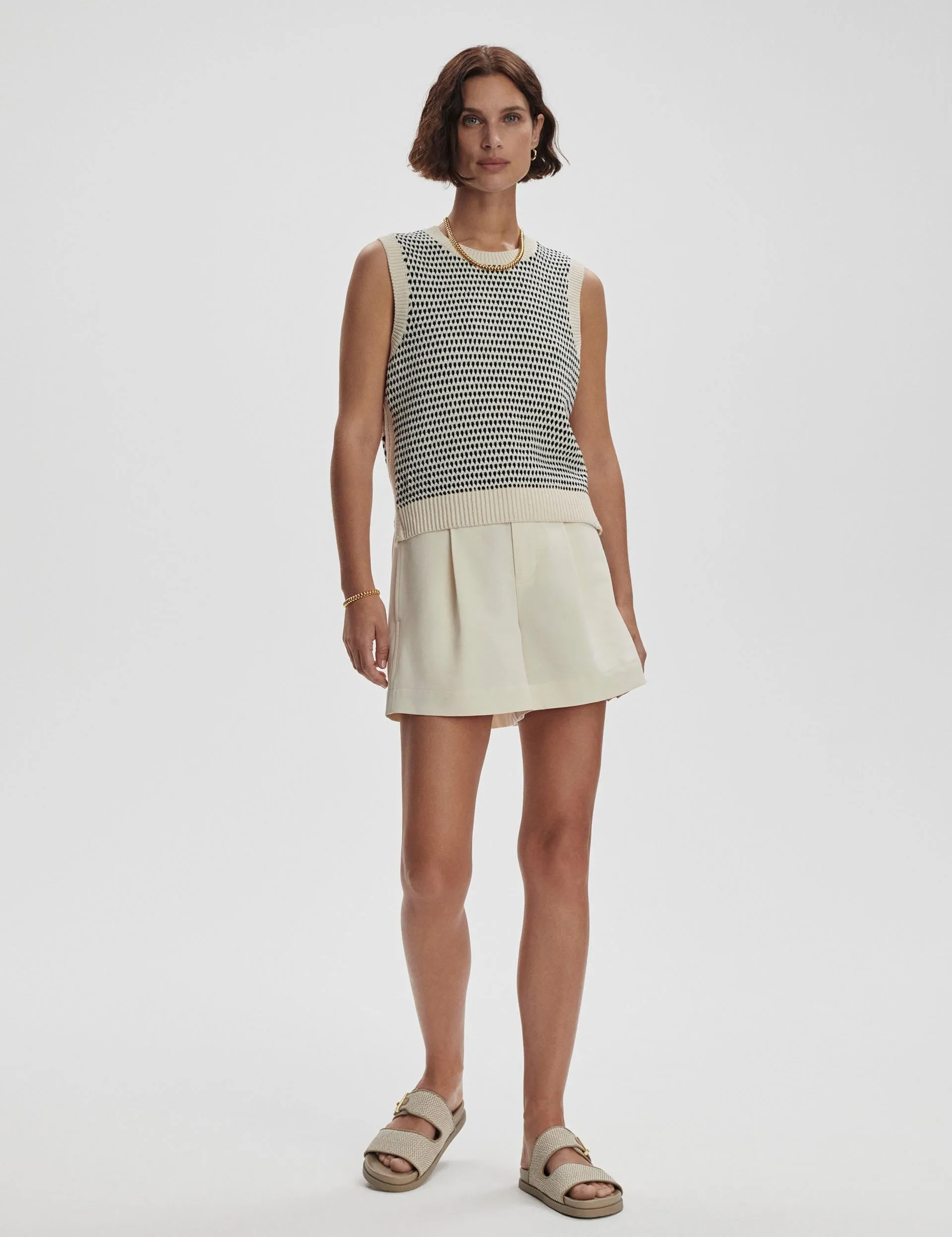 Knowles Textured Knit Vest - Birch