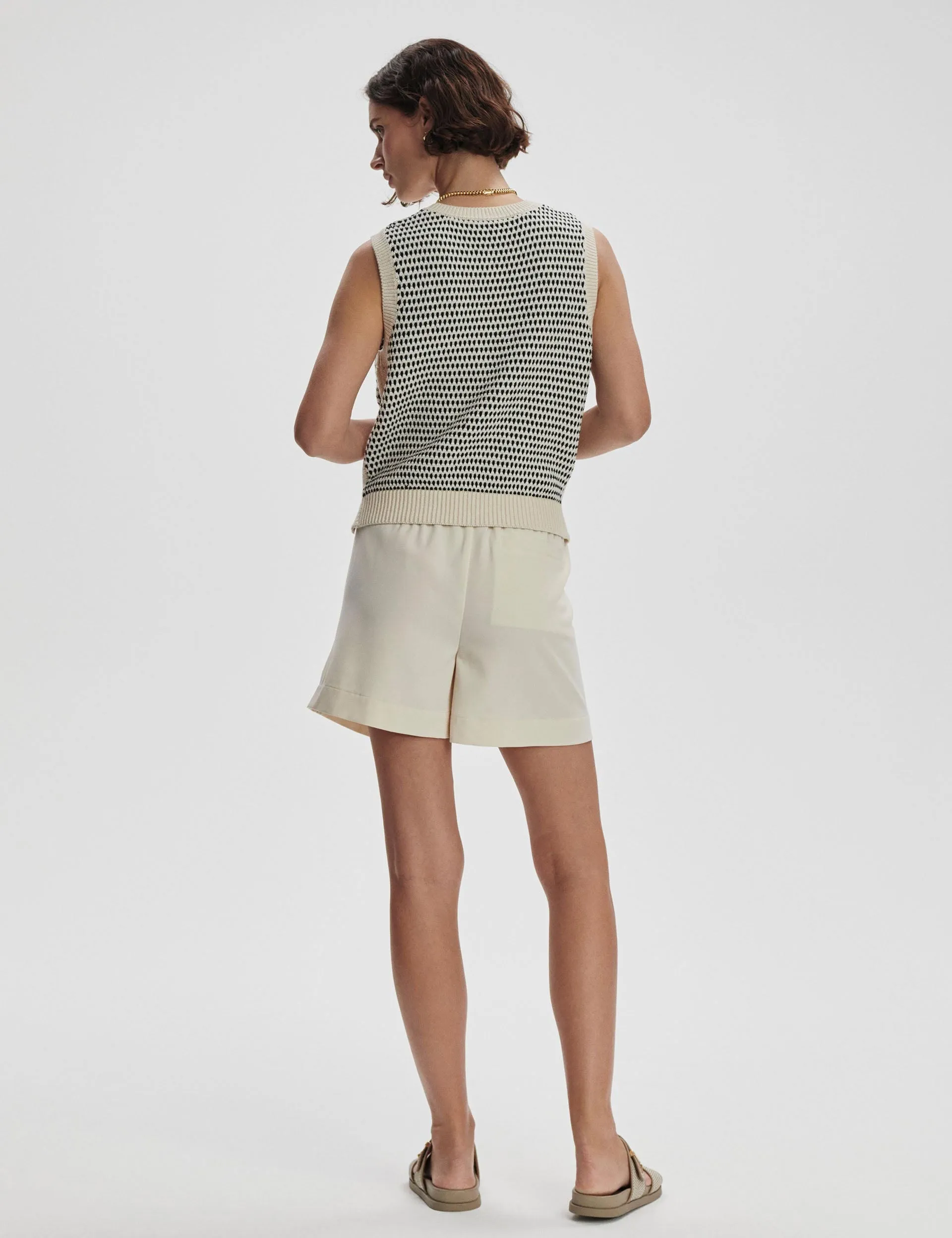 Knowles Textured Knit Vest - Birch