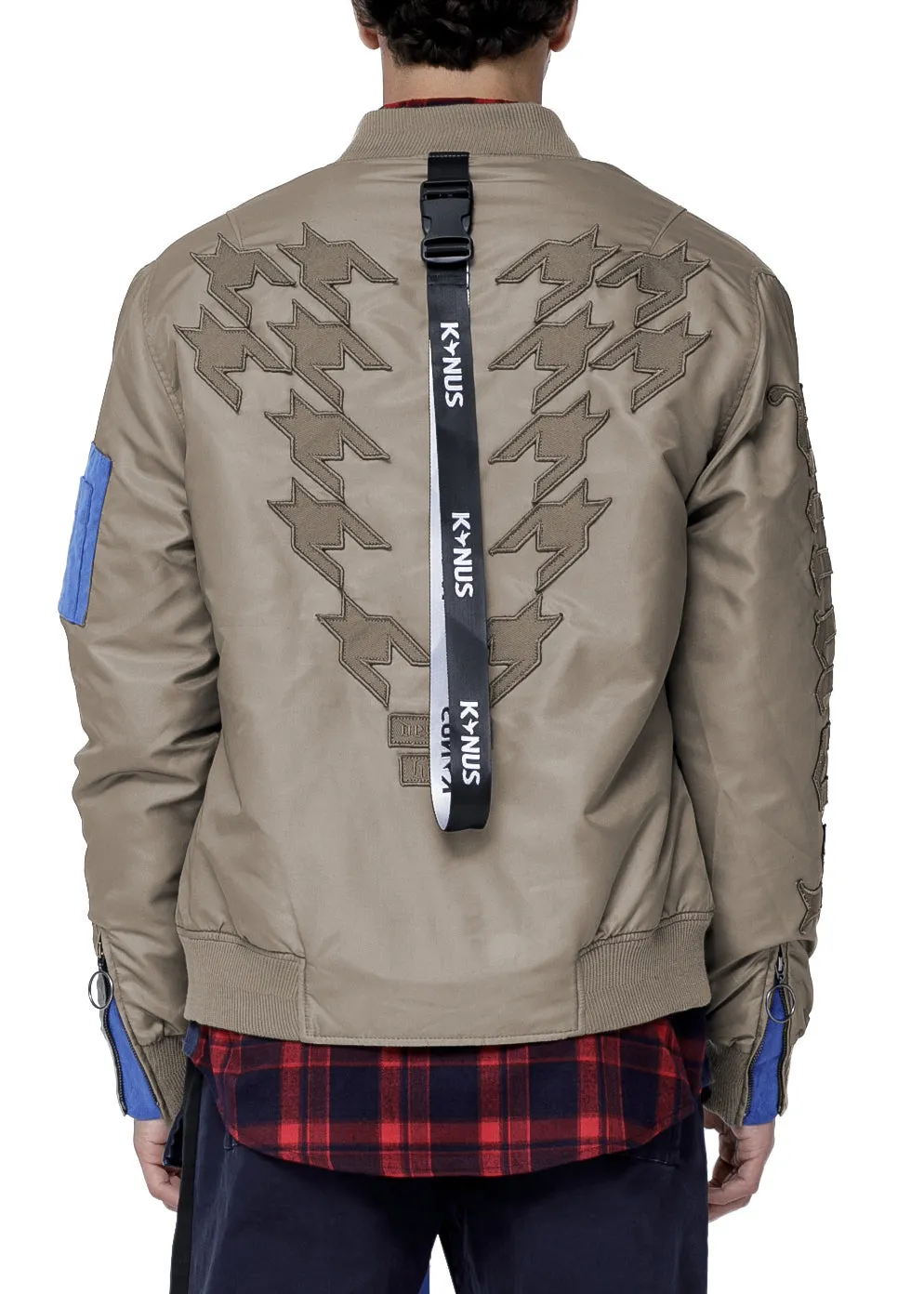 Konus Men's Ma-1  Houndstooth Bomber Jacket