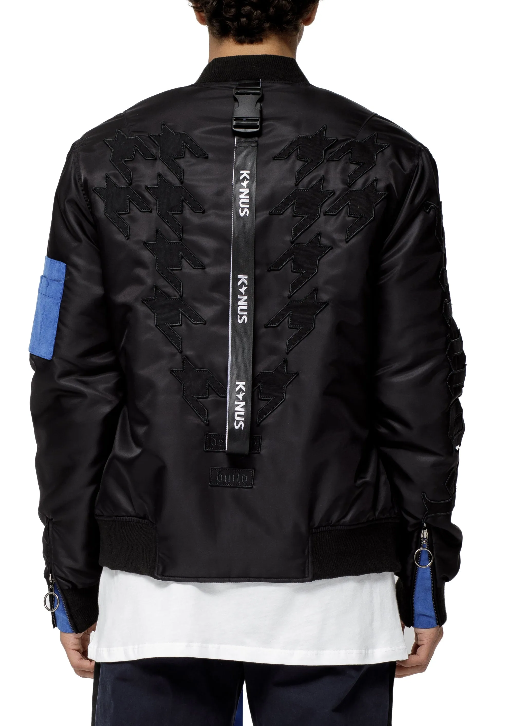 Konus Men's Ma-1  Houndstooth Bomber Jacket