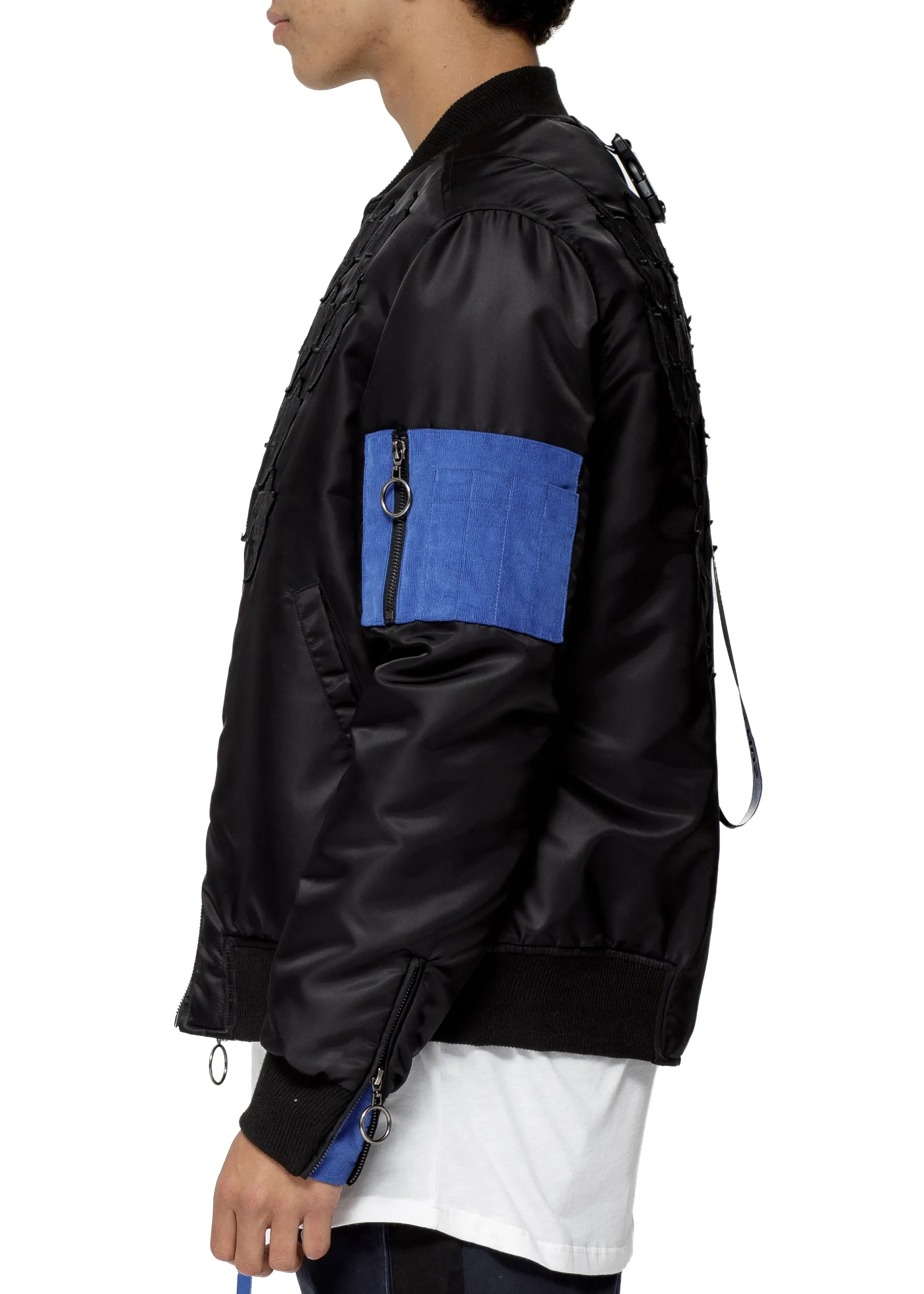 Konus Men's Ma-1  Houndstooth Bomber Jacket
