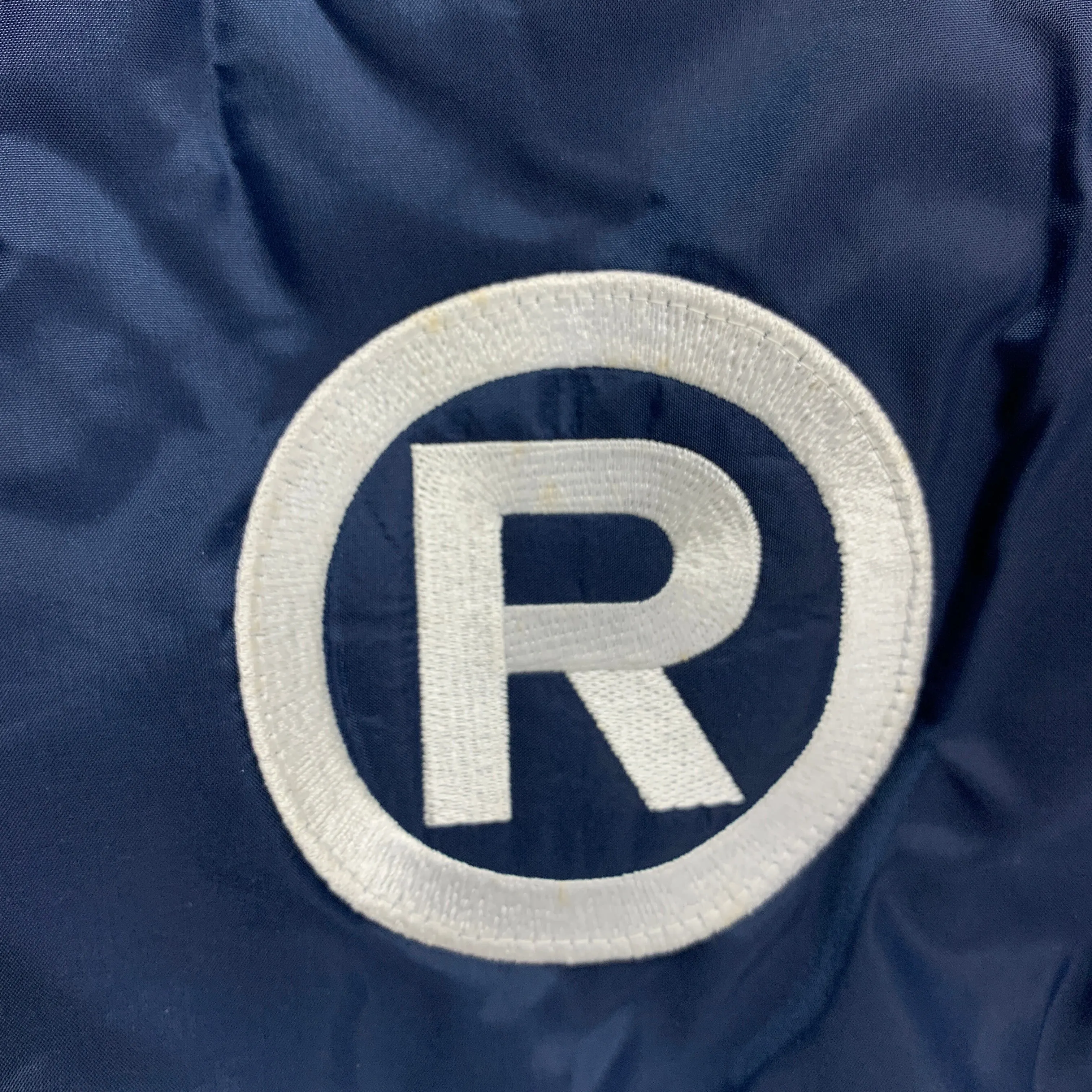 [L] A Bathing Ape Bape Classics Racing Jacket Nylon Navy