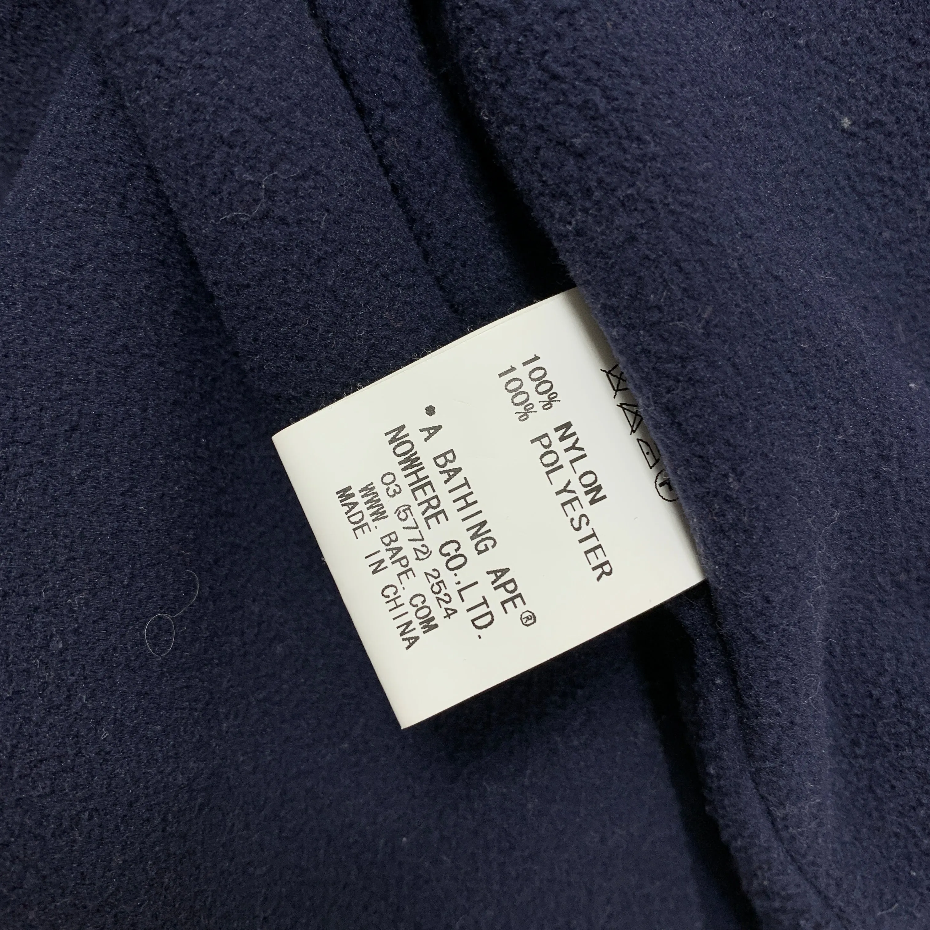 [L] A Bathing Ape Bape Classics Racing Jacket Nylon Navy