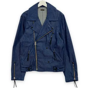 [L] Kapital One Wash Denim Double Riders Motorcycle Jacket