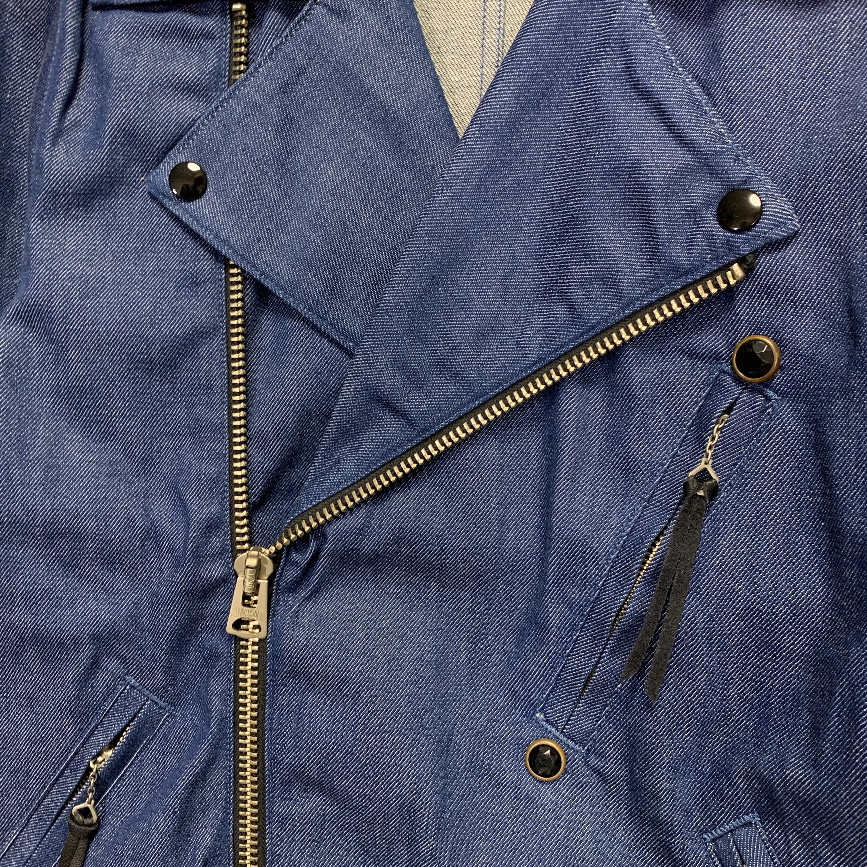 [L] Kapital One Wash Denim Double Riders Motorcycle Jacket