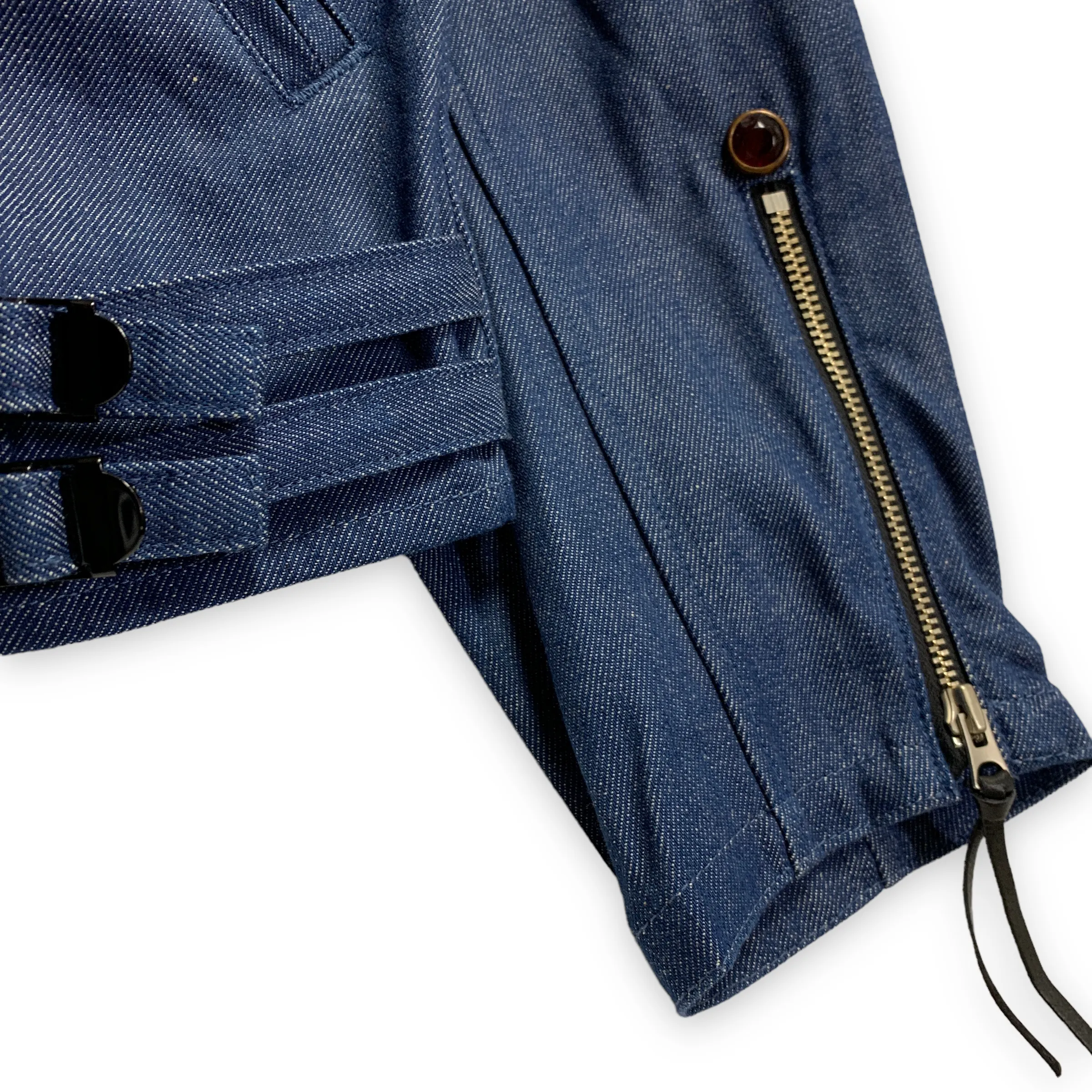 [L] Kapital One Wash Denim Double Riders Motorcycle Jacket