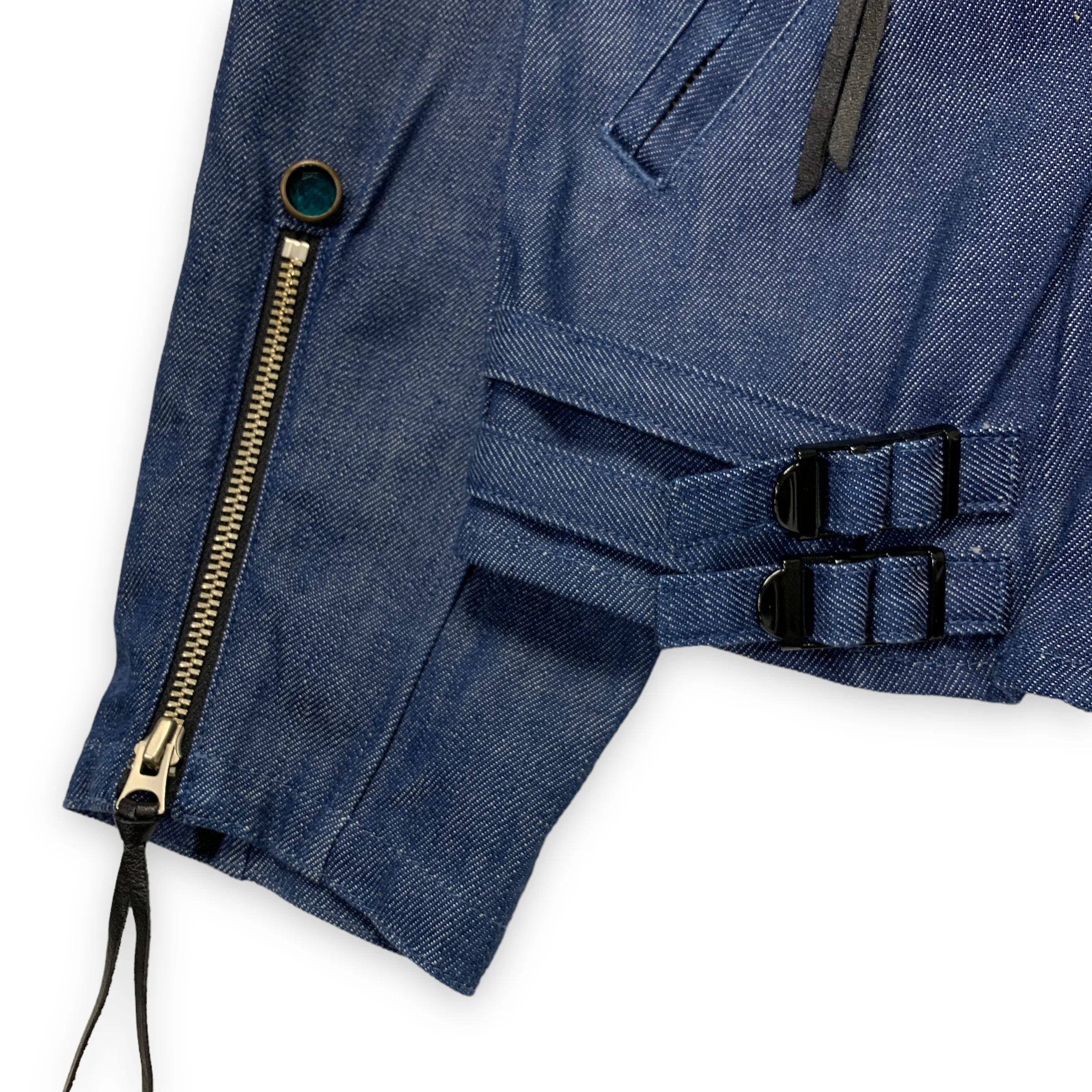 [L] Kapital One Wash Denim Double Riders Motorcycle Jacket