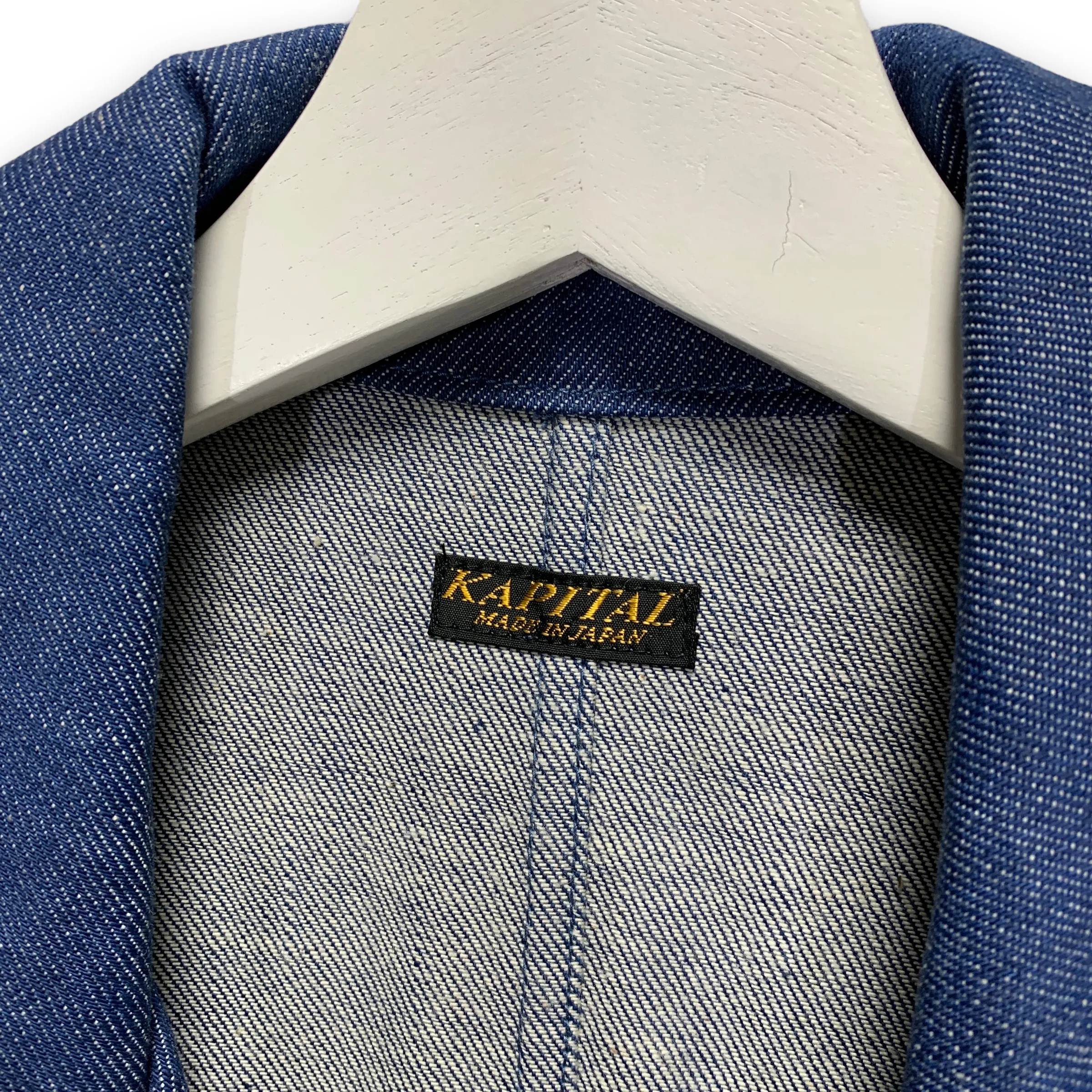 [L] Kapital One Wash Denim Double Riders Motorcycle Jacket