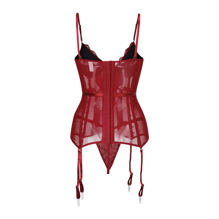 Lace and Mesh Corset and Matching Panty