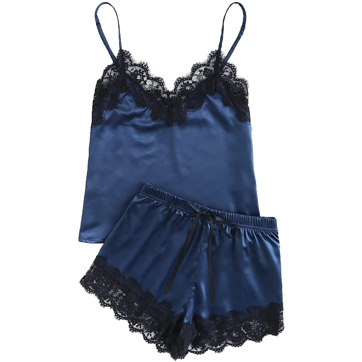 Lace Silk Camisole Set 100% Mulberry Silk Cami Sleep Set