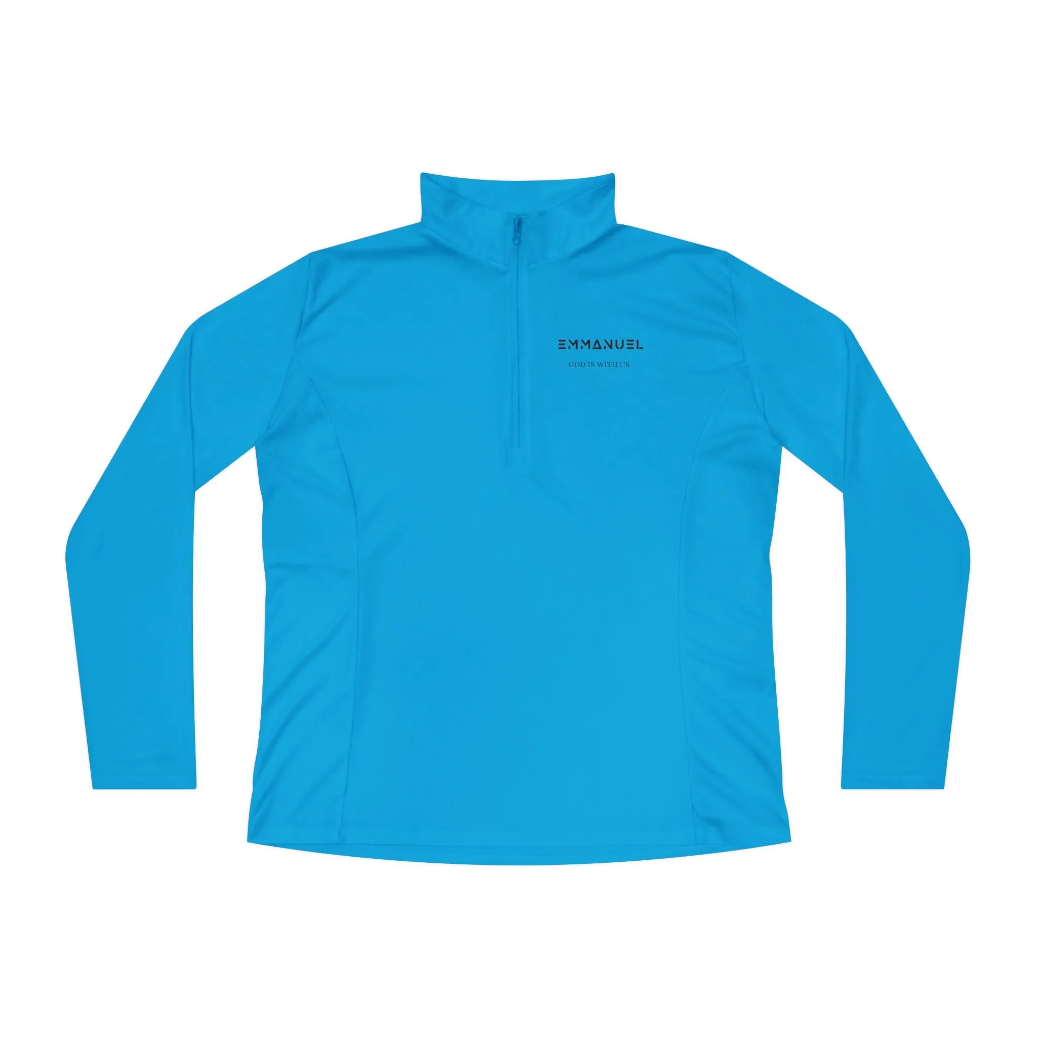 Ladies Quarter-Zip Pullover - "God is With Us" - Comfortable and Stylish for Every Occasion