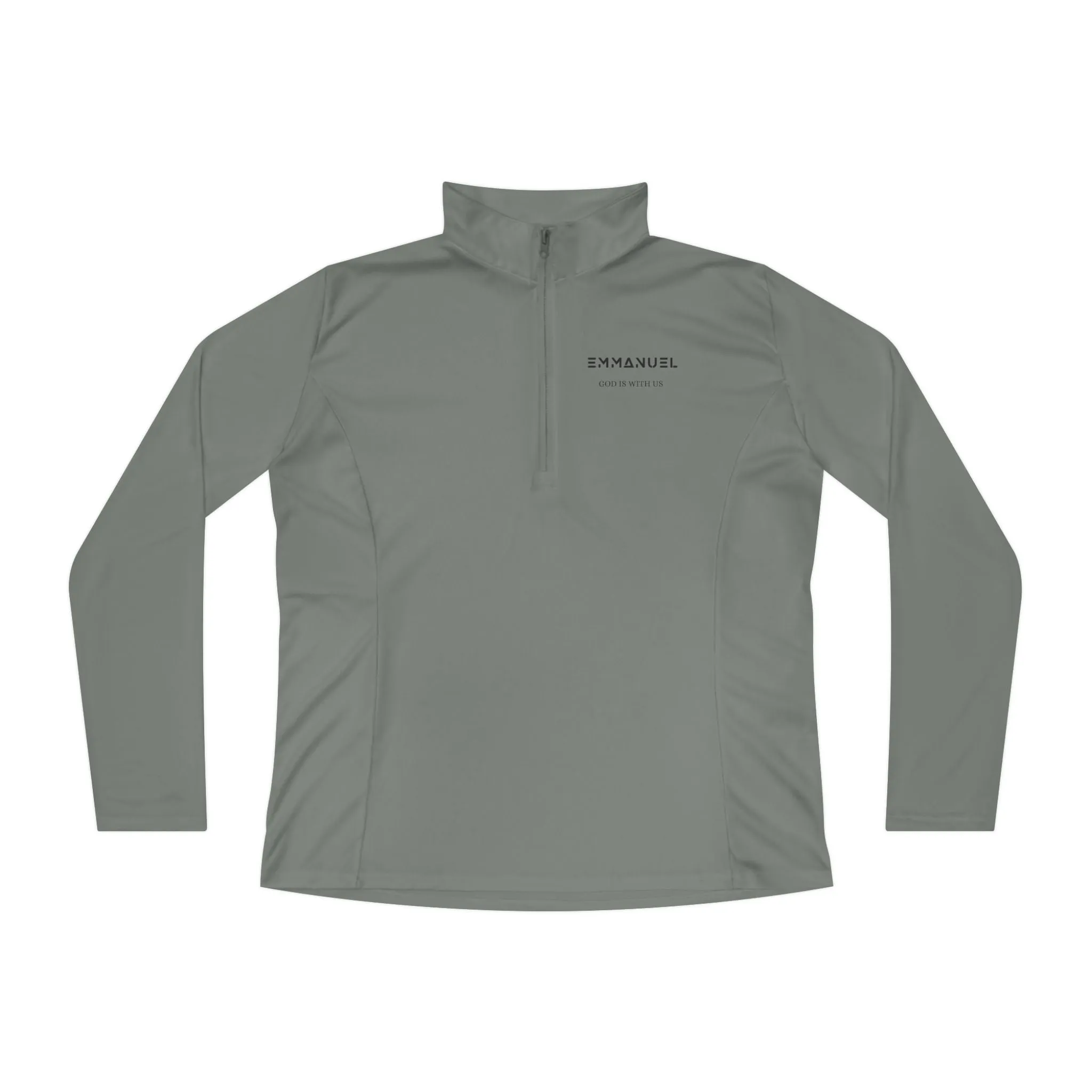 Ladies Quarter-Zip Pullover - "God is With Us" - Comfortable and Stylish for Every Occasion