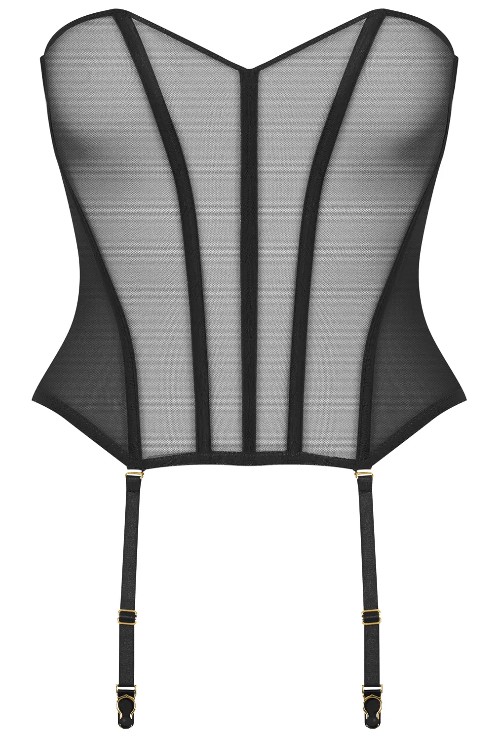 L'Amoureuse Corset with Suspenders, Size L (UK 10-12)