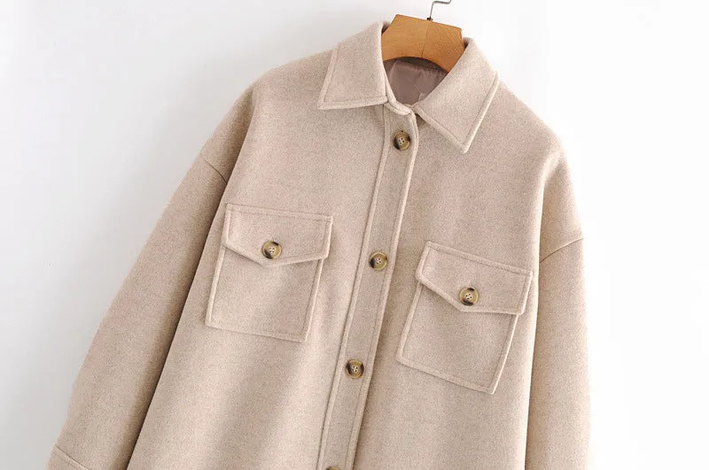 Lapel Collar Single-breasted Slit Leg Outerwear Long Coat