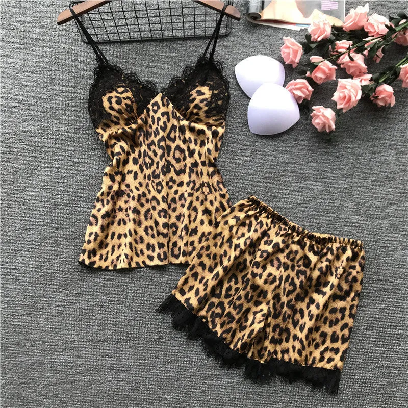 Lapel Home Service Suit Silk Pajamas Women