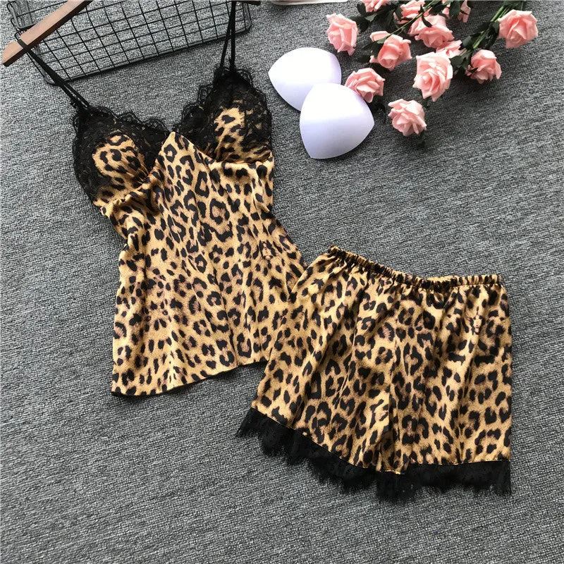 Lapel Home Service Suit Silk Pajamas Women