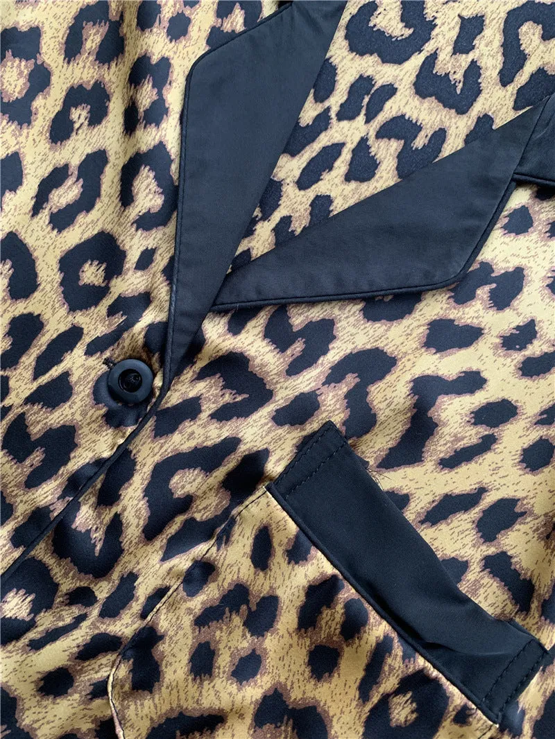 Lapel Home Service Suit Silk Pajamas Women