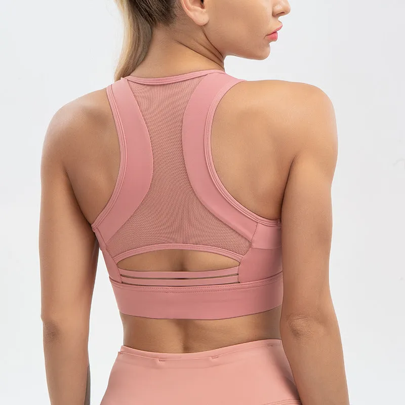 Large Size Gather Beauty Back Fitness Shockproof Sports Bra trendy