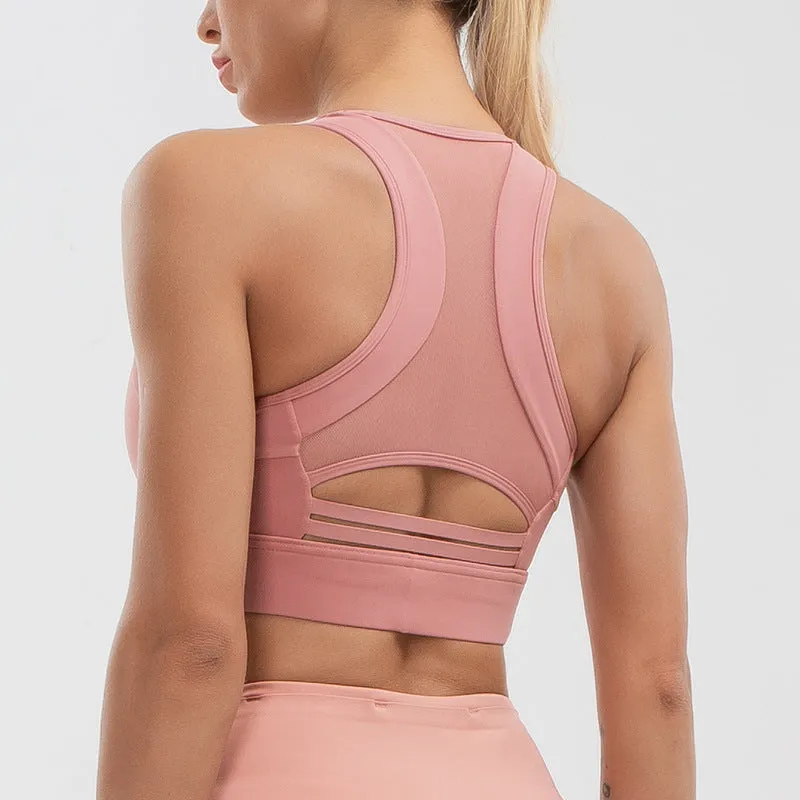 Large Size Gather Beauty Back Fitness Shockproof Sports Bra trendy