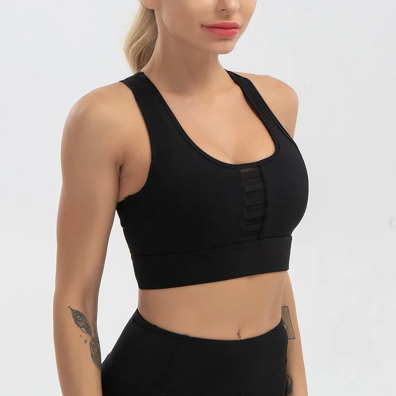 Large Size Gather Beauty Back Fitness Shockproof Sports Bra trendy