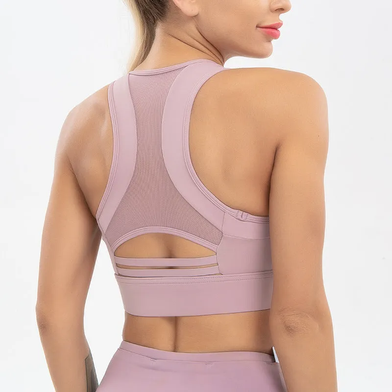 Large Size Gather Beauty Back Fitness Shockproof Sports Bra trendy
